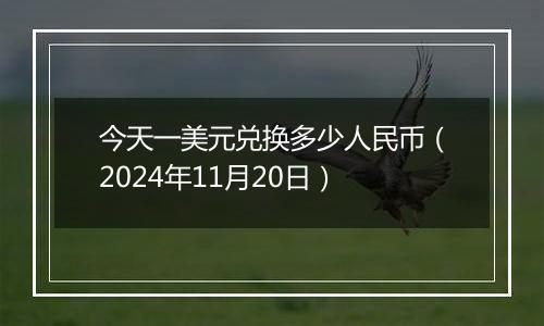 今天一美元兑换多少人民币（2024年11月20日）