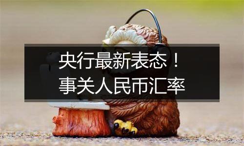 央行最新表态！事关人民币汇率