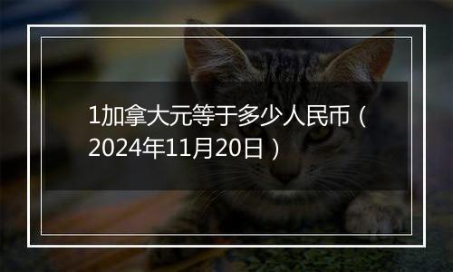 1加拿大元等于多少人民币（2024年11月20日）