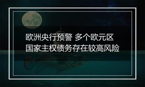 欧洲央行预警 多个欧元区国家主权债务存在较高风险