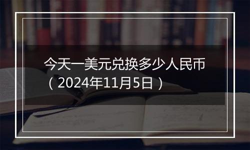 今天一美元兑换多少人民币（2024年11月5日）