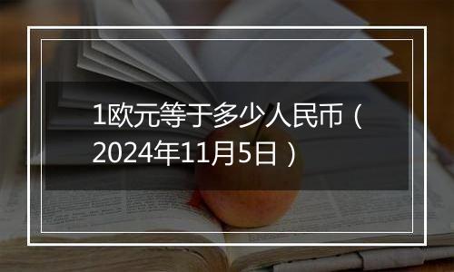 1欧元等于多少人民币（2024年11月5日）