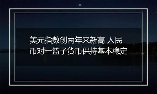 美元指数创两年来新高 人民币对一篮子货币保持基本稳定