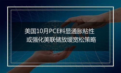 美国10月PCE料显通胀粘性 或强化美联储放缓宽松策略