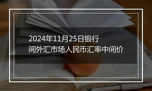 2024年11月25日银行间外汇市场人民币汇率中间价