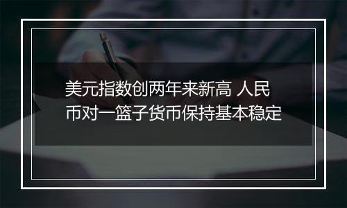 美元指数创两年来新高 人民币对一篮子货币保持基本稳定