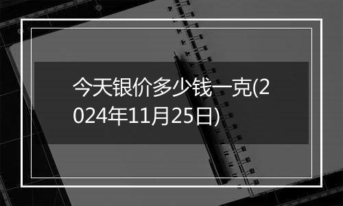 今天银价多少钱一克(2024年11月25日)