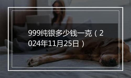 999纯银多少钱一克（2024年11月25日）