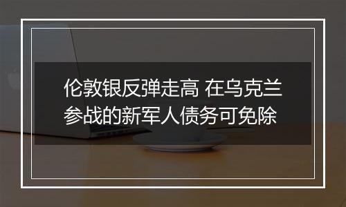 伦敦银反弹走高 在乌克兰参战的新军人债务可免除