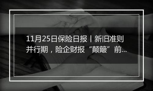 11月25日保险日报丨新旧准则并行期，险企财报“颠簸”前行！险企参与个人养老金市场还需供需两端发力