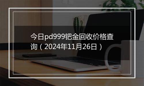 今日pd999钯金回收价格查询（2024年11月26日）