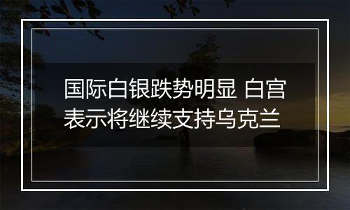 国际白银跌势明显 白宫表示将继续支持乌克兰