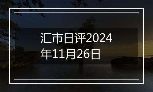 汇市日评2024年11月26日