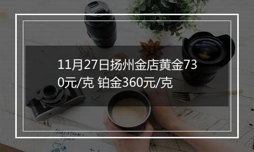 11月27日扬州金店黄金730元/克 铂金360元/克