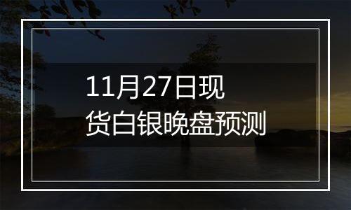 11月27日现货白银晚盘预测