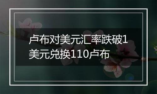 卢布对美元汇率跌破1美元兑换110卢布