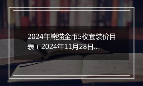 2024年熊猫金币5枚套装价目表（2024年11月28日）