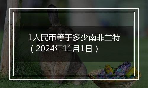 1人民币等于多少南非兰特（2024年11月1日）