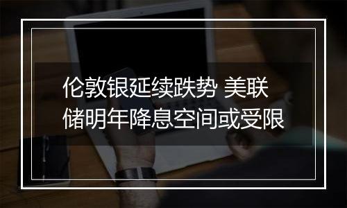 伦敦银延续跌势 美联储明年降息空间或受限