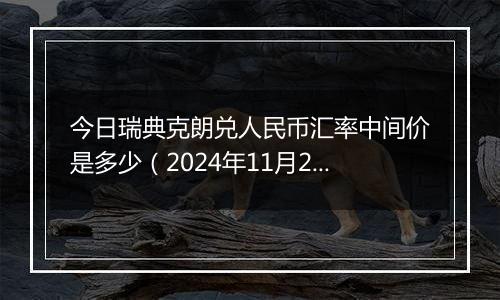 今日瑞典克朗兑人民币汇率中间价是多少（2024年11月29日）