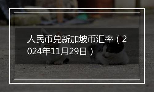 人民币兑新加坡币汇率（2024年11月29日）