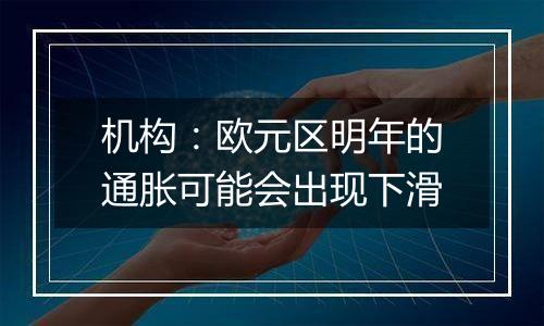 机构：欧元区明年的通胀可能会出现下滑