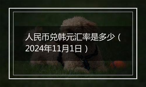 人民币兑韩元汇率是多少（2024年11月1日）