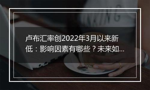 卢布汇率创2022年3月以来新低：影响因素有哪些？未来如何走？