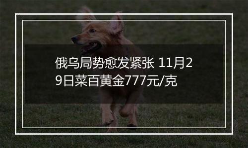 俄乌局势愈发紧张 11月29日菜百黄金777元/克