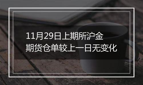 11月29日上期所沪金期货仓单较上一日无变化