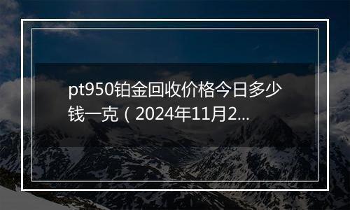 pt950铂金回收价格今日多少钱一克（2024年11月29日）