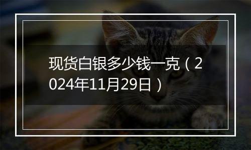 现货白银多少钱一克（2024年11月29日）