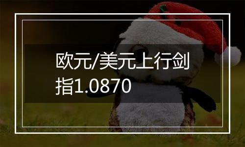 欧元/美元上行剑指1.0870