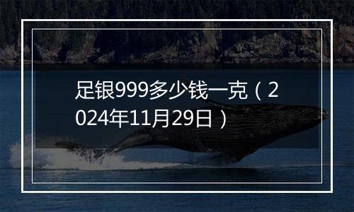 足银999多少钱一克（2024年11月29日）