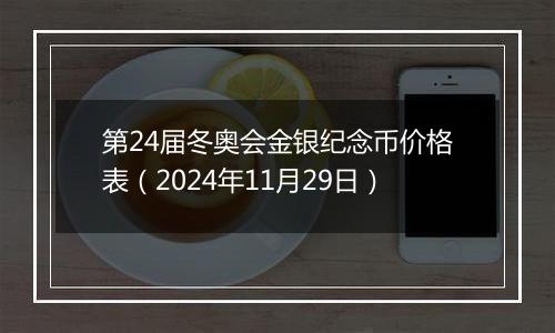 第24届冬奥会金银纪念币价格表（2024年11月29日）