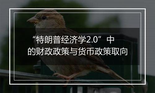 “特朗普经济学2.0”中的财政政策与货币政策取向