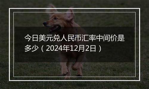 今日美元兑人民币汇率中间价是多少（2024年12月2日）