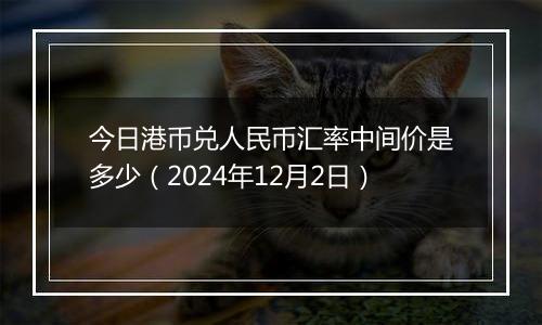 今日港币兑人民币汇率中间价是多少（2024年12月2日）