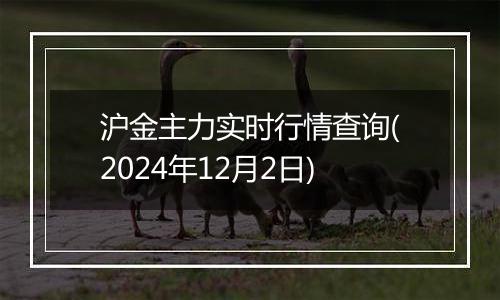 沪金主力实时行情查询(2024年12月2日)