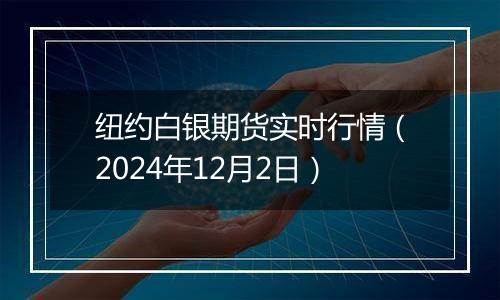 纽约白银期货实时行情（2024年12月2日）