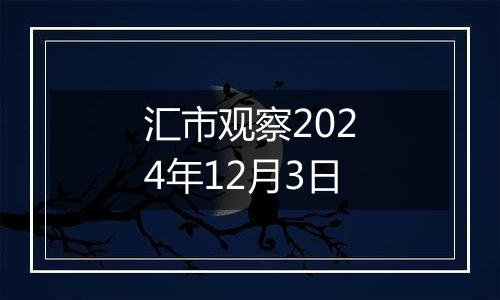 汇市观察2024年12月3日