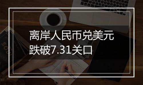 离岸人民币兑美元跌破7.31关口