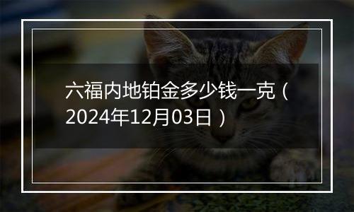 六福内地铂金多少钱一克（2024年12月03日）