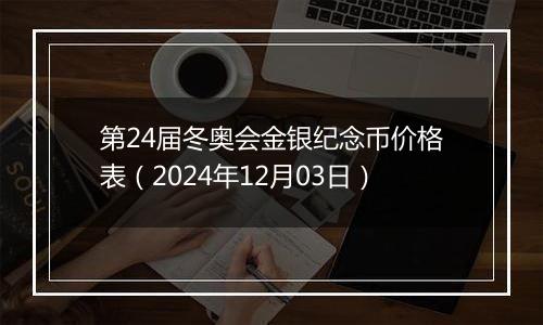 第24届冬奥会金银纪念币价格表（2024年12月03日）