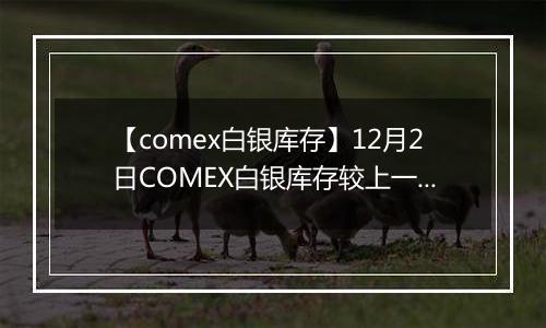 【comex白银库存】12月2日COMEX白银库存较上一日减持0.03吨