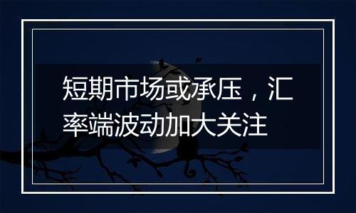 短期市场或承压，汇率端波动加大关注