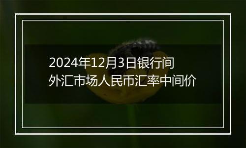 2024年12月3日银行间外汇市场人民币汇率中间价