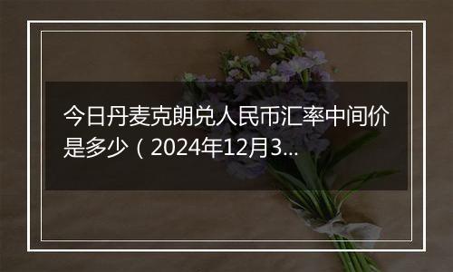 今日丹麦克朗兑人民币汇率中间价是多少（2024年12月3日）