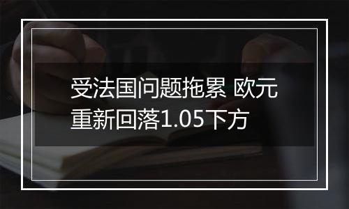 受法国问题拖累 欧元重新回落1.05下方