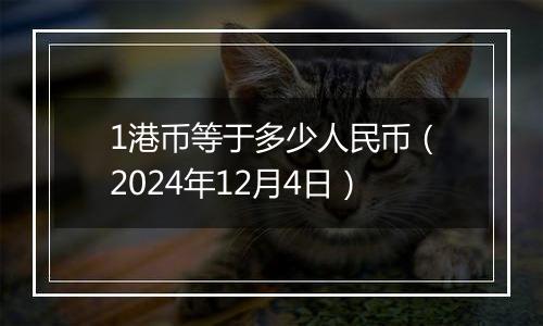 1港币等于多少人民币（2024年12月4日）